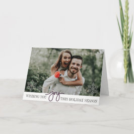 Festiva Elegante Hanukkah Joy tarjeta de foto doblada