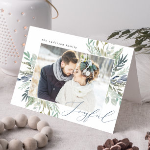 Festiva Elegante marco de flotación de invierno   Tarjeta 