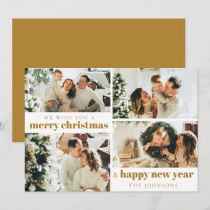 Festiva Elegante moderno 4 Navidades de foto tarjeta de va