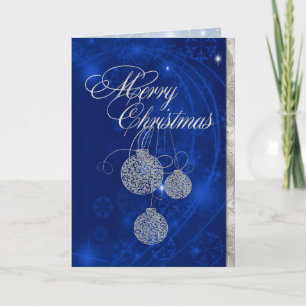 Festiva Elegante Navidades plateados Bolas Tarjeta de feli