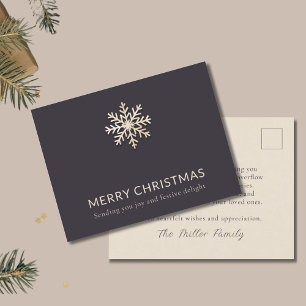 Festiva Elegante postal de Navidades de copos de nieve