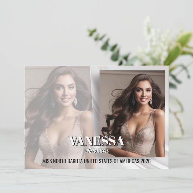 Festiva Elegante Tarjeta Comp de Autografo de Desvanecimie (Anverso de pie)