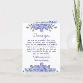 Festiva Elegante tarjeta de agradecimiento plegada floral