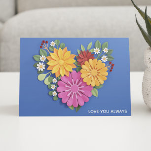 Festiva Elegante tarjeta de amor floral esculpida