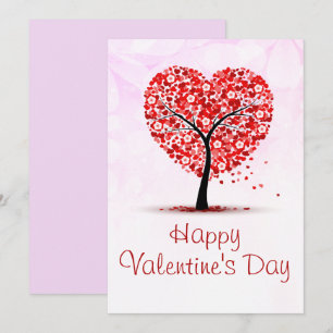 Festiva Elegante tarjeta de árbol de corazón feliz Día de 