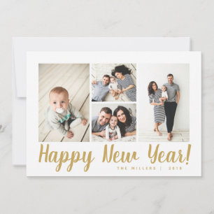 Festiva Elegante tarjeta de colección de oro de Año Nuevo