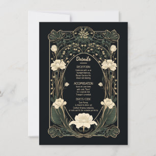 Festiva Elegante Tarjeta de detalles de Boda de estilo Art