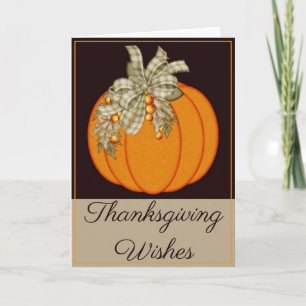 Festiva Elegante Tarjeta de Diseño de Calabaza 2 Deseos de