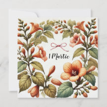 Elegante Tarjeta de Felicitación Floral 1 de Marzo