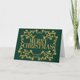 Festiva Elegante tarjeta de felicitación Ornate Gold Merry