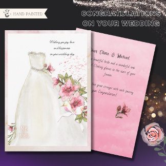 Festiva Elegante tarjeta de felicitaciones de boda con ves