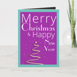 Festiva Elegante tarjeta de felicitaciones navideñas con f