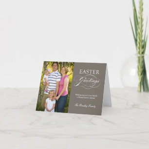 Festiva Elegante tarjeta de foto de Pascua de Saludo