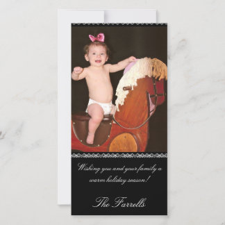 Festiva Elegante tarjeta de fotos para vacaciones negras