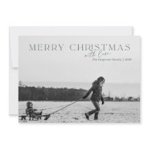 Elegante tarjeta de fotos verde navideña