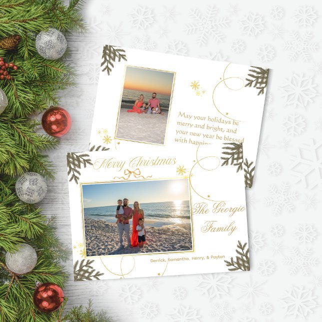 Festiva Elegante Tarjeta de Navidades de fotografía con re (Subido por el creador)