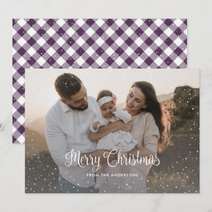 Festiva Elegante tarjeta de Navidades de fotografía de cal