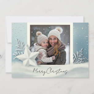 Festiva Elegante tarjeta de Navidades de fotografía de inv