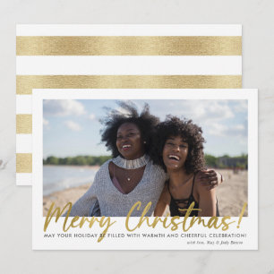 Festiva Elegante tarjeta de Navidades de fotografía de tip