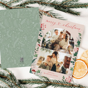 Festiva Elegante tarjeta de Navidades de fotografía Pastel