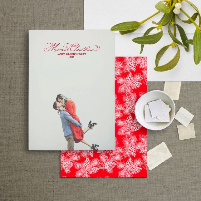 Festiva Elegante tarjeta de Navidades de fotografía Person (Subido por el creador)