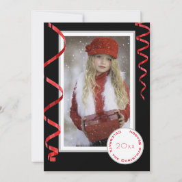 Festiva Elegante tarjeta de Navidades de fotografía única 