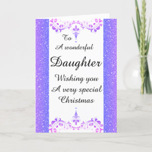 Festiva Elegante tarjeta de Navidades de la hija Maravillo