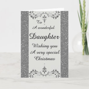 Festiva Elegante tarjeta de Navidades de la hija Maravillo