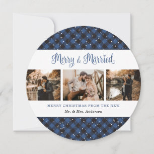 Festiva Elegante tarjeta de Navidades de talla azul para r