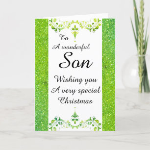 Festiva Elegante tarjeta de Navidades del hijo Maravilloso