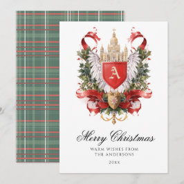 Festiva Elegante tarjeta de Navidades Escudos