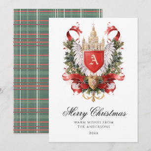 Festiva Elegante tarjeta de Navidades Escudos