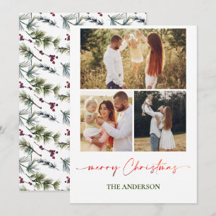Festiva Elegante tarjeta de Navidades familiares Collage
