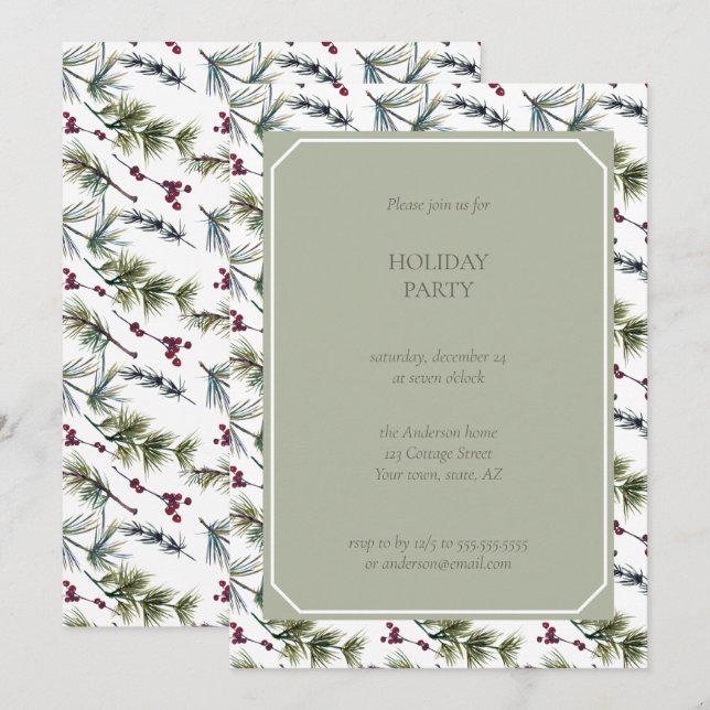 Festiva Elegante tarjeta de Navidades familiares | Collage (Anverso / Reverso)