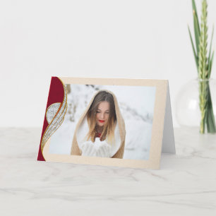 Festiva Elegante tarjeta de Navidades fotográficos de país