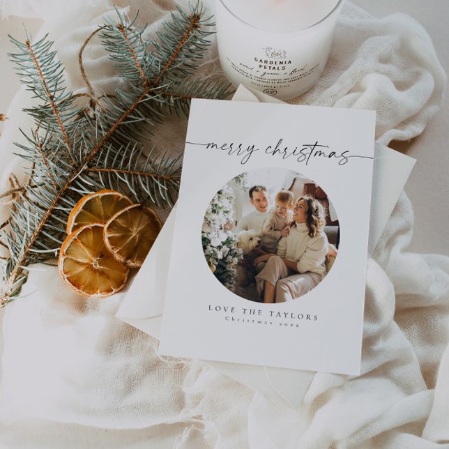 Festiva Elegante tarjeta de Navidades fotográficos familia (Subido por el creador)