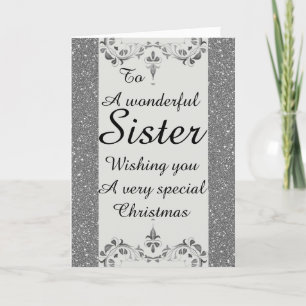 Festiva Elegante tarjeta de Navidades hermanas Wondet