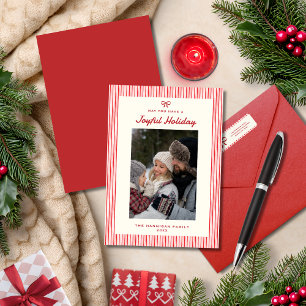 Festiva Elegante tarjeta de Navidades Llanos Rojos con gui
