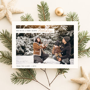 Festiva Elegante tarjeta de Navidades navideños felices co