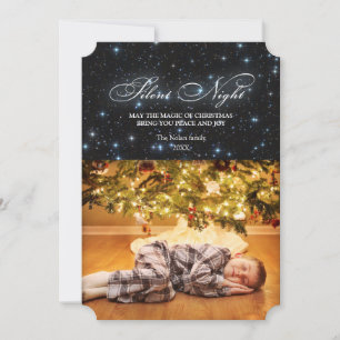Festiva Elegante tarjeta de Navidades nocturnos silencioso