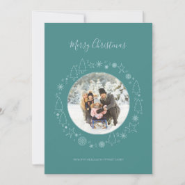 Festiva Elegante tarjeta de vacaciones azul pastel verde a