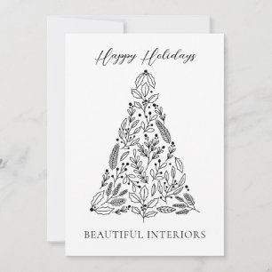 Festiva Elegante tarjeta de vacaciones corporativa blanca 