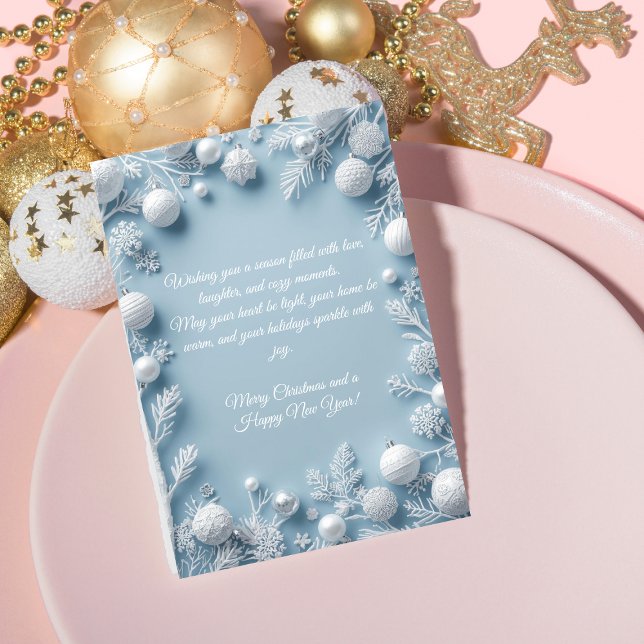 Festiva Elegante tarjeta de vacaciones de Navidades azules (Subido por el creador)