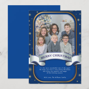 Festiva Elegante tarjeta de vacaciones de Navidades azules