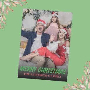 Festiva Elegante tarjeta de vacaciones de Navidades verdes