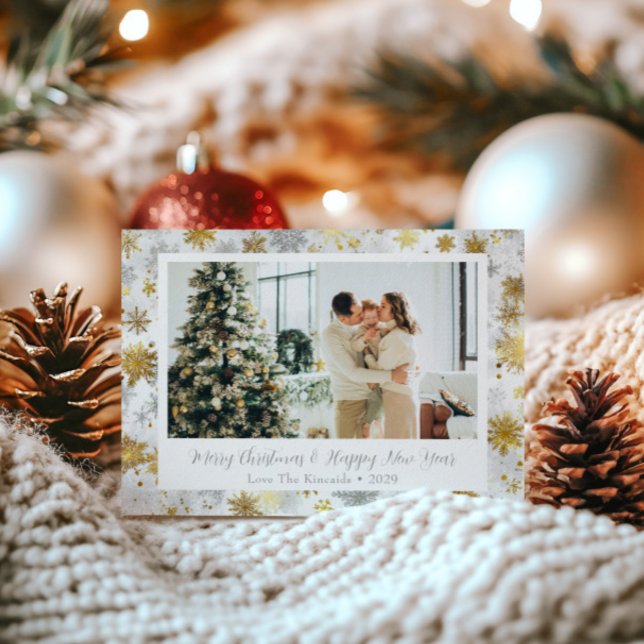 Festiva Elegante tarjeta de vacaciones Gold & Silver para  (Subido por el creador)