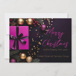 Festiva Elegante tarjeta de vacaciones para Navidades corp