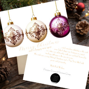 Festiva Elegante tarjeta de vacaciones para Navidades corp