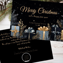 Festiva Elegante tarjeta de vacaciones para Navidades corp