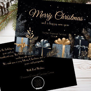 Festiva Elegante tarjeta de vacaciones para Navidades corp